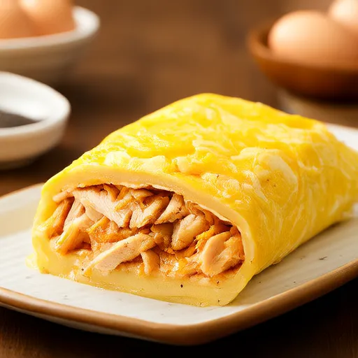 Mini omelete de frango, queijo e ovos
