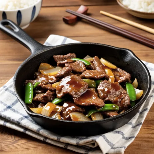 Beef and New Onion Stir-fry with Plum Sauce