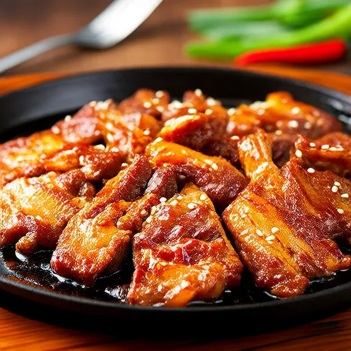 Panceta de cerdo a la parrilla con sazón