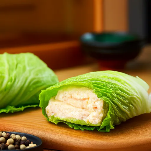 참치와 치즈를 넣은 양상추 롤
