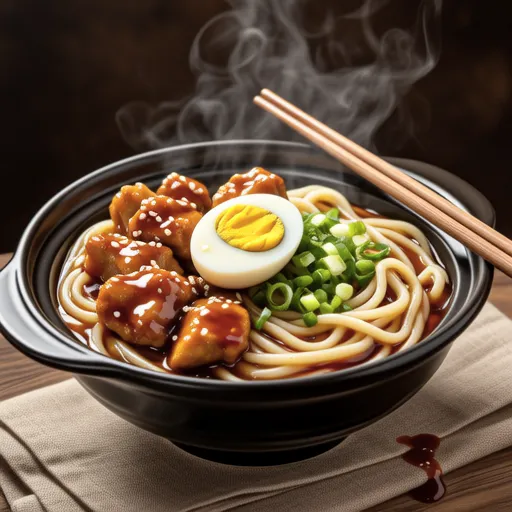 Chicken Teriyaki Udon with Soft-Boiled Egg