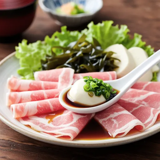 Pork Shabu and Tofu with Garlic Miso Sauce