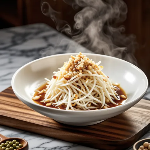 Bean Sprouts with Bonito Flakes and Cheese