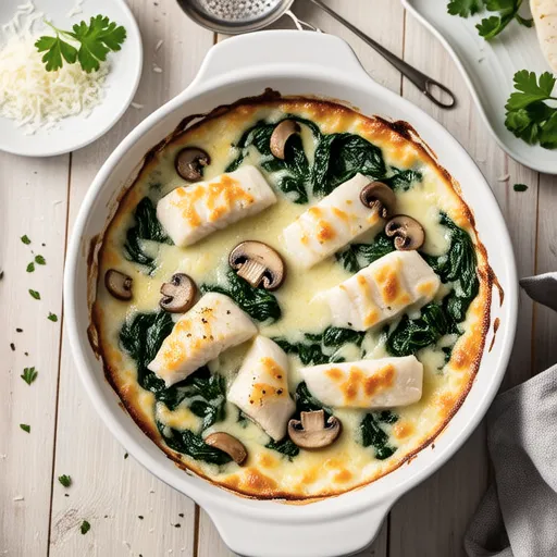 Spinach and Cod Cream Gratin