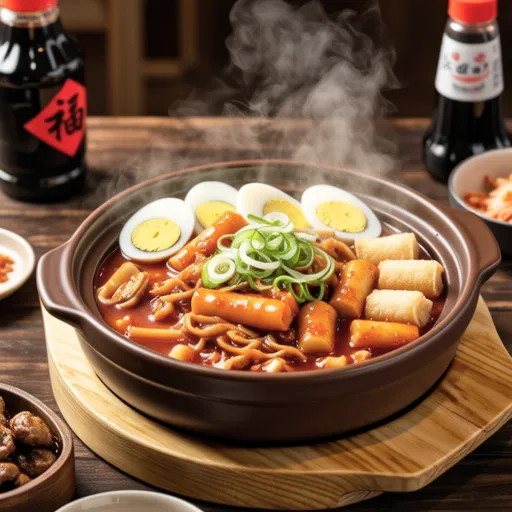 Spicy Korean Tteokbokki with Broth