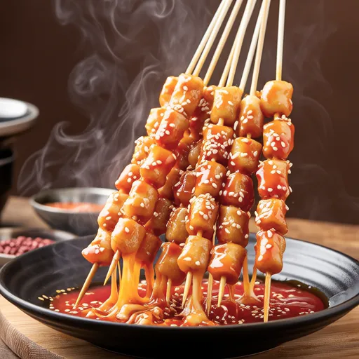 Sweet & Cheesy Rice Cake Skewers