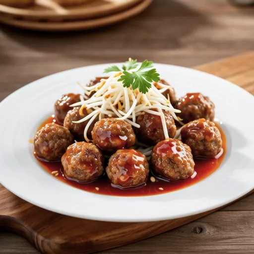 Chicken Meatballs with Bean Sprouts