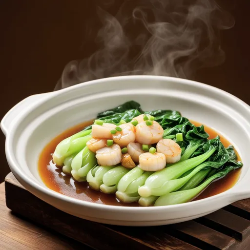 Chinese-style Braised Lettuce and Scallops