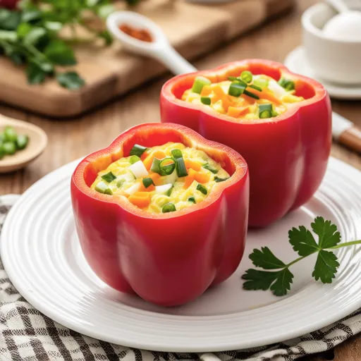 Paprika Egg Steamed Dish