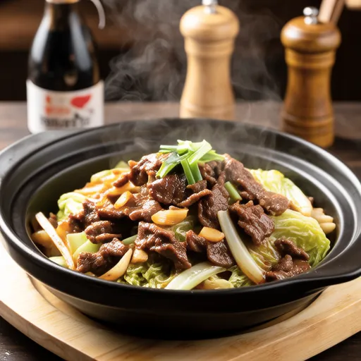 中華風味噌で炒めたキャベツと牛肉