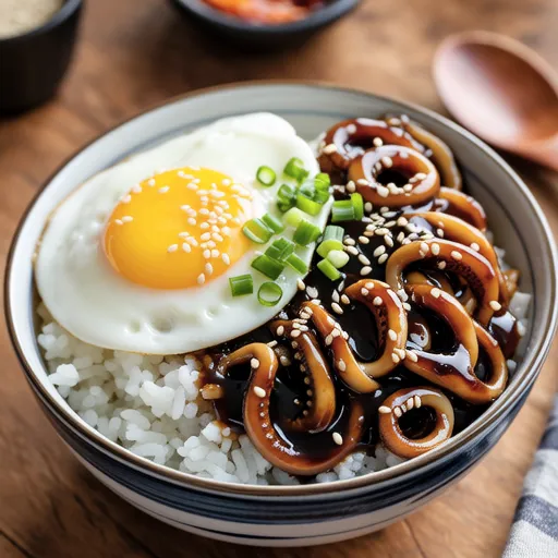 Dried Squid Soy Sauce Egg Rice