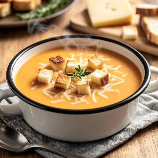 Sweet and Nutty Sweet Potato Soup (With Croutons)