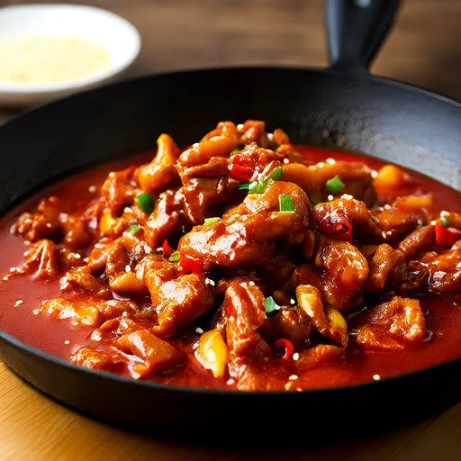 辣味鸡肉炒菜