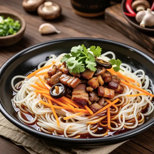 Glass Noodles with Pork and Cilantro Soy Stir-fry