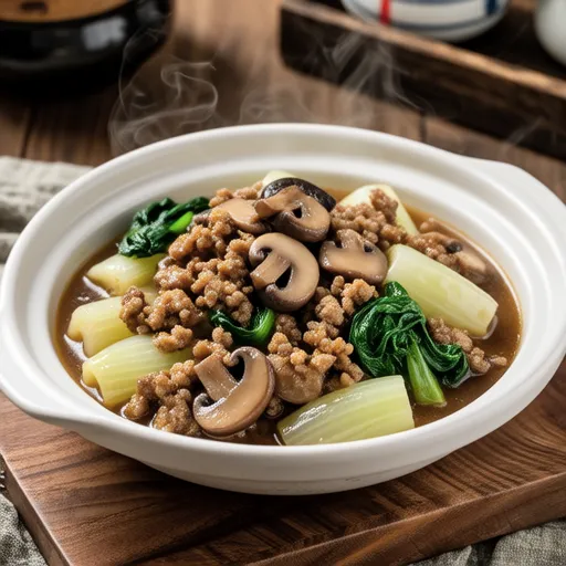 Turnip and Enoki Mushroom Simmered Dish