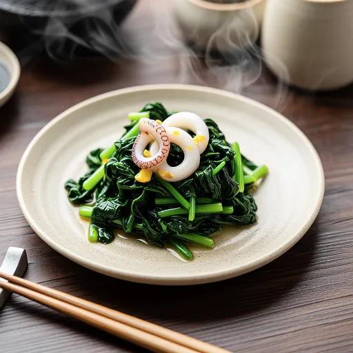 Hotaru Ika and Watercress with Ponzu Sauce