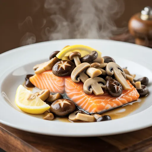 Salmon and Mushroom Sauté with Lemon Flavor