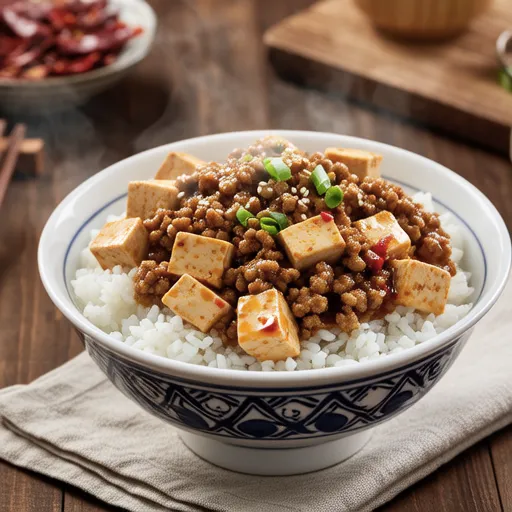 Simple Mapo Tofu Rice Bowl Without Doubanjiang