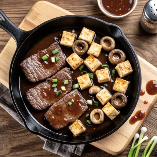Meat Tofu Steak with Sauce
