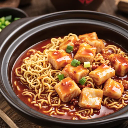 Classic Rabokki (Korean Spicy Stir-fried Rice Cake and Ramen)