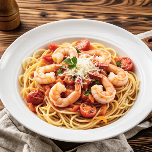 Shrimp and Tomato Cream Pasta