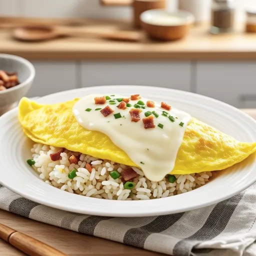 White Omurice with Cheese Sauce