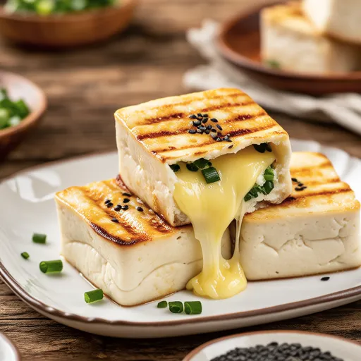 Grilled Tofu Pockets with Miso and Cheese