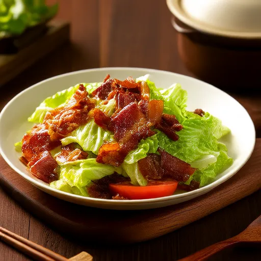 Chinesischer Gebratener Speck und Kopfsalat
