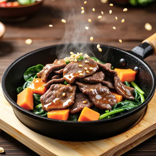 Beef and Sweet Potato Yuzu Pepper Stir-fry