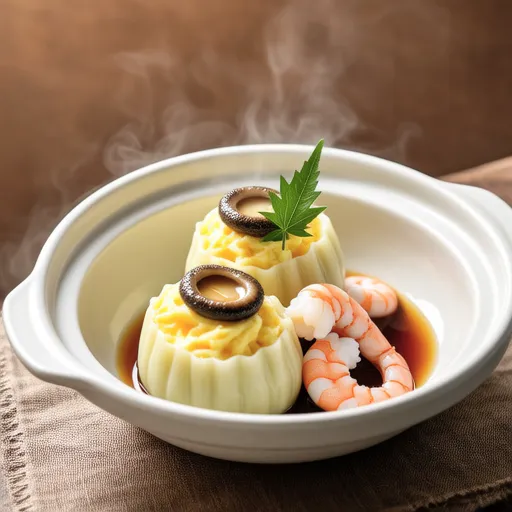 Steamed Egg Custard with Turnip and Shrimp