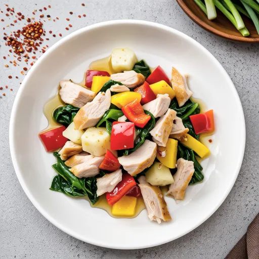 Paprika and Chicken Oil-Steamed Salad