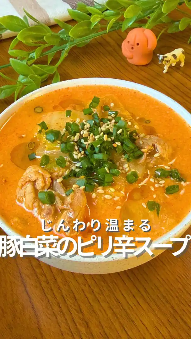 豚白菜のピリ辛スープ