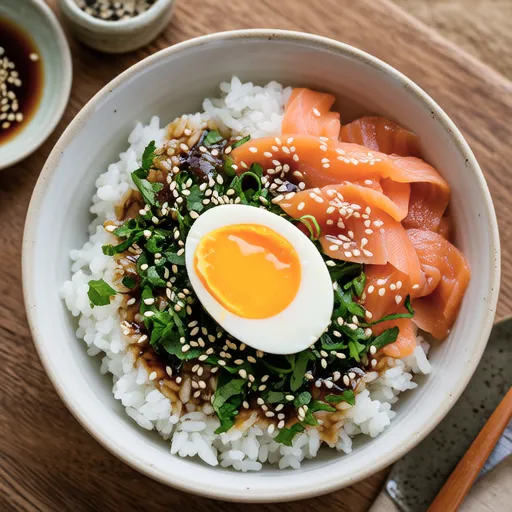 Seri and Smoked Salmon Rice Bowl