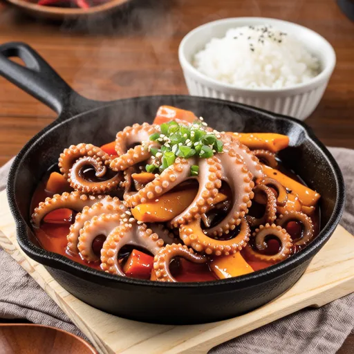 Spicy Stir-fried Octopus Rice Bowl