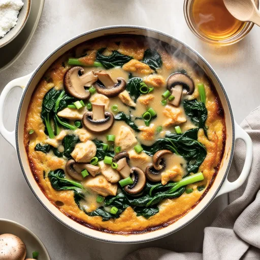 Spinach and Chicken Miso Mayo Bake