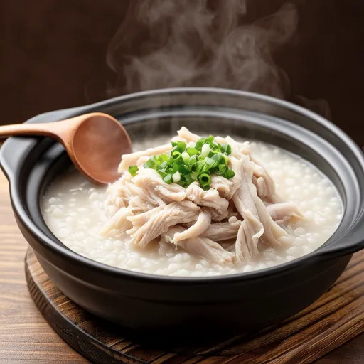 Chicken and Garlic Chive Rice Porridge