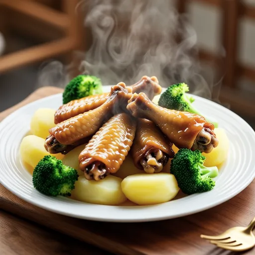 Chicken Wings and Potato Oil Steamed Dish