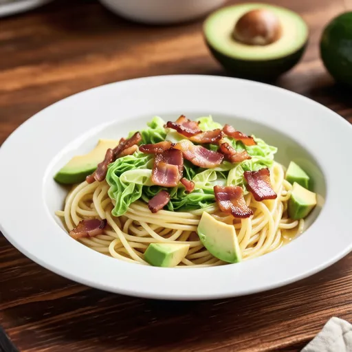 Avocado and Spring Cabbage Carbonara
