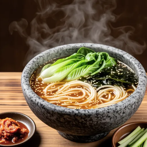 Lettuce and Wakame Vermicelli Soup