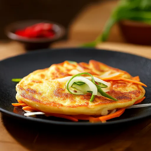 Panqueca com cenoura e cebola