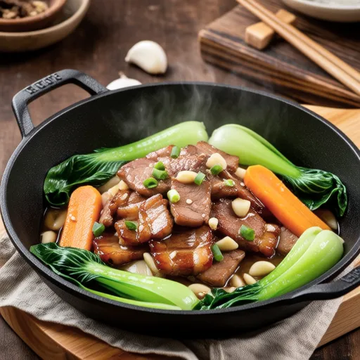 Stir-fried Bok Choy and Pork with Salt