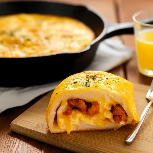 Омлет с сосиской и яйцом