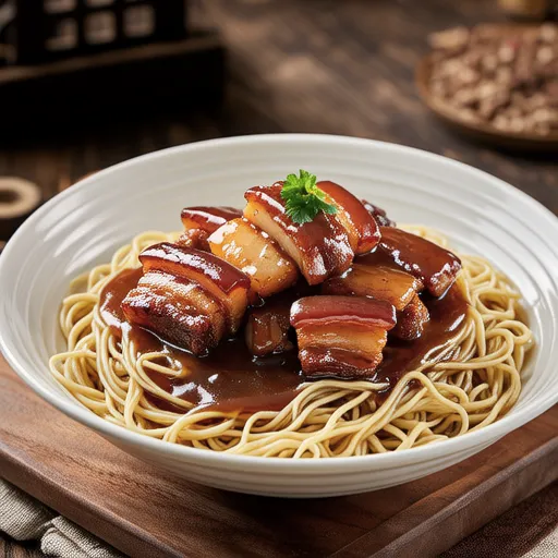 Sweet and Spicy Stir-fried Pork Belly with Shirataki Noodles