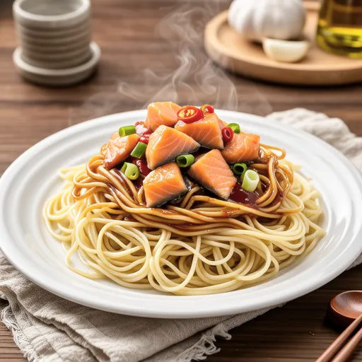 Negi and Salmon Japanese-style Peperoncino