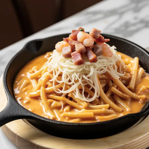 Basil Cream Tteokbokki with Milk