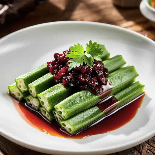 Okra with Plum and Shiso Sauce