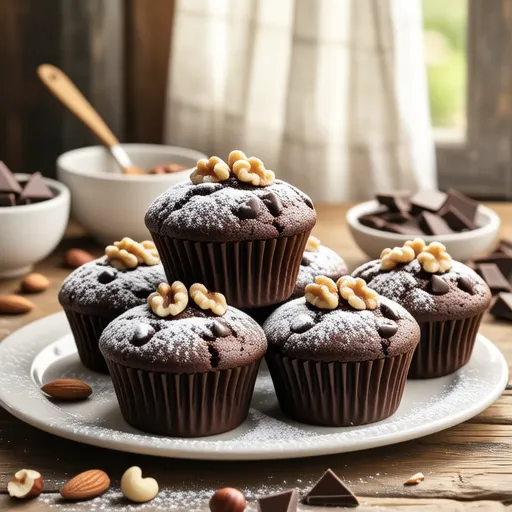 Nutty Mocha Chocolate Muffins