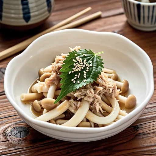 Enoki and Komatsuna Tuna Mayo Mix