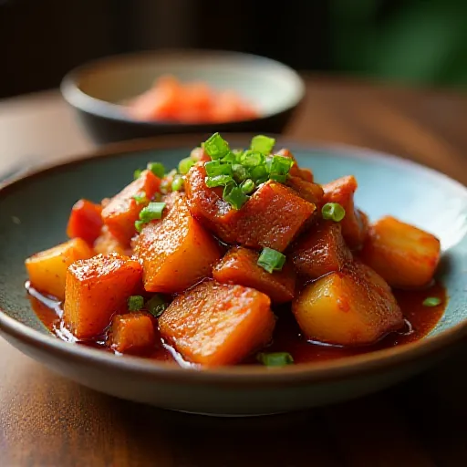 Stir-fried Pork Belly and Potatoes with Gochujang