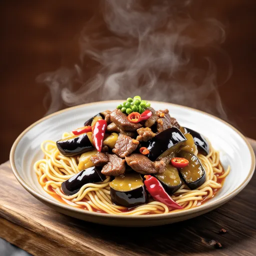 Eggplant and Beef Spicy Japanese Pasta